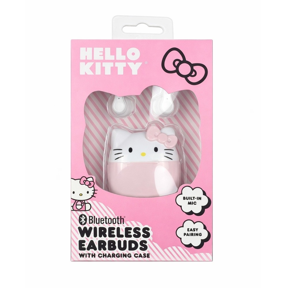 Hello Kitty Bluetooth Wireless Earbuds Pink‎ Charging Case Sanrio "NEW"
